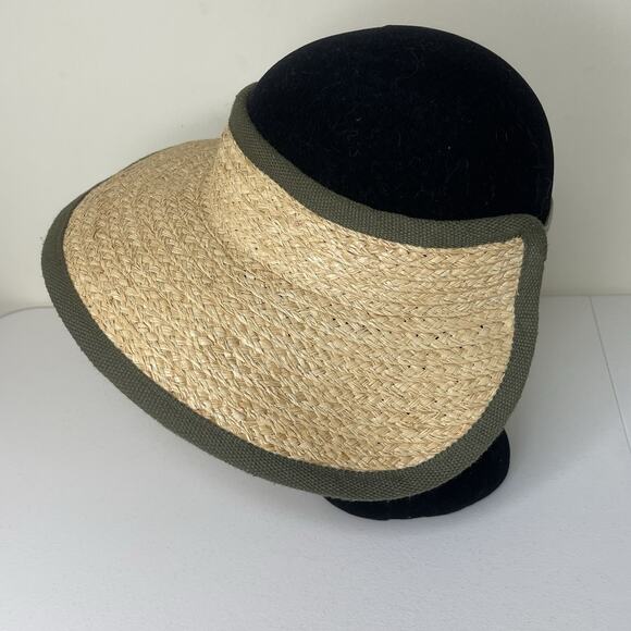DULUTH TRADING Visor Sun Hat Women OS 100%‎ Straw Wide Brim Stretch Gardening - Picture 5 of 8